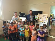 Jud Nave reads to students (Wilson County Books from Birth/Imagination Library)