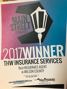 THW Insurance Voted Best Insurance Agent Wilson County 