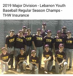 2019 Major Divison-Lebanon Youth Baseball Regular Season Champs-Sponsored by THW Insurance